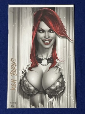 Signed RED SONJA #16 Josh Burns Shining Homage Virgin Color Splash Cvr C Ltd:500