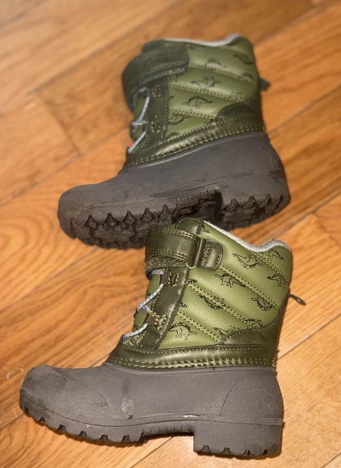 Toddler Size 9 Green Dinosaur Carters Boots - Image 3 of 4