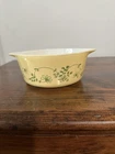 Vintage Pyrex #472-B Casserole Dish Shenandoah Pattern Cream Yellow Green