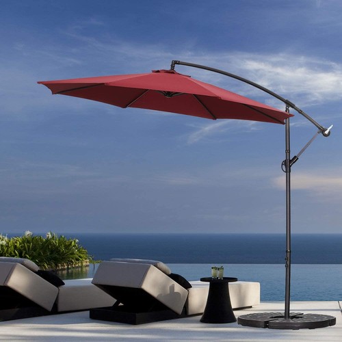 Neo Parasol LED Lights 3M Garden Outdoor Freestanding Cantilever Hanging Umbrell