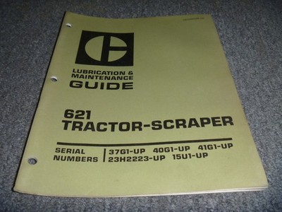 CAT Caterpillar 621 Tractor Scraper Lubrication Maintenance Operator Manual xz