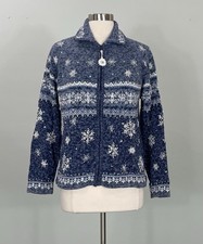 Tiara International Christmas Collection Sweater - Snowflakes Circa 2004 Size L