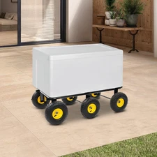 6 Wheel All Terrain Mover Dolly 1200 LB Capacity with Inflatable Tires Cart