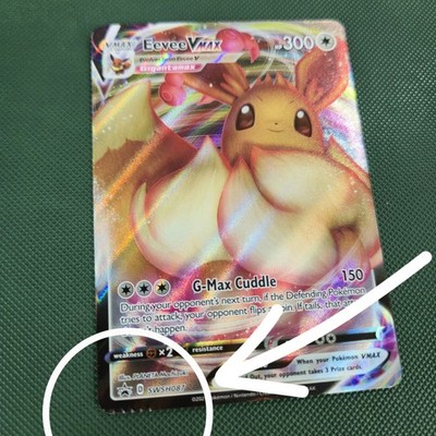 CRIMP ERROR NM Eevee VMAX SWSH087 Shining Fates Black Star Promo