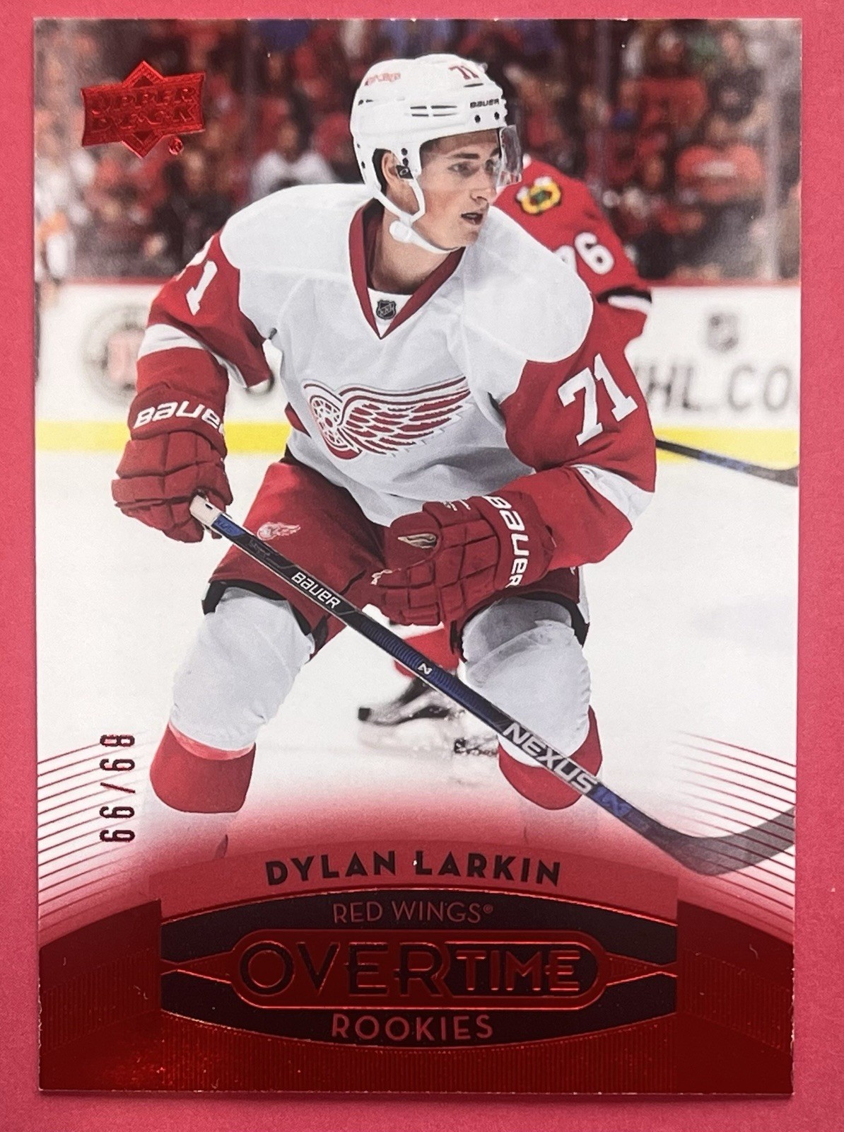 2015-16 Upper Deck GTS Overtime - Dylan Larkin #174 Red Foil /99 (RC)