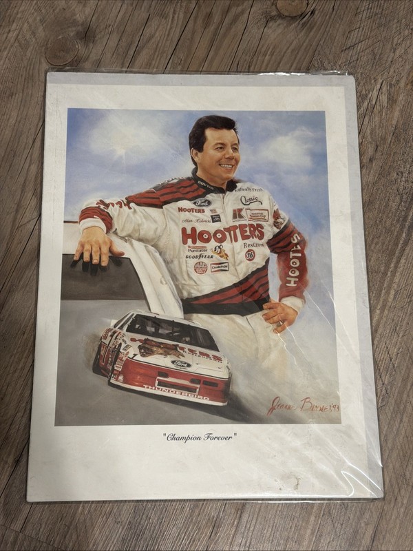 Jeanne Barnes:NASCAR Alan Kulwicki “Champion Forever” 12X16inch Print In Plastic
