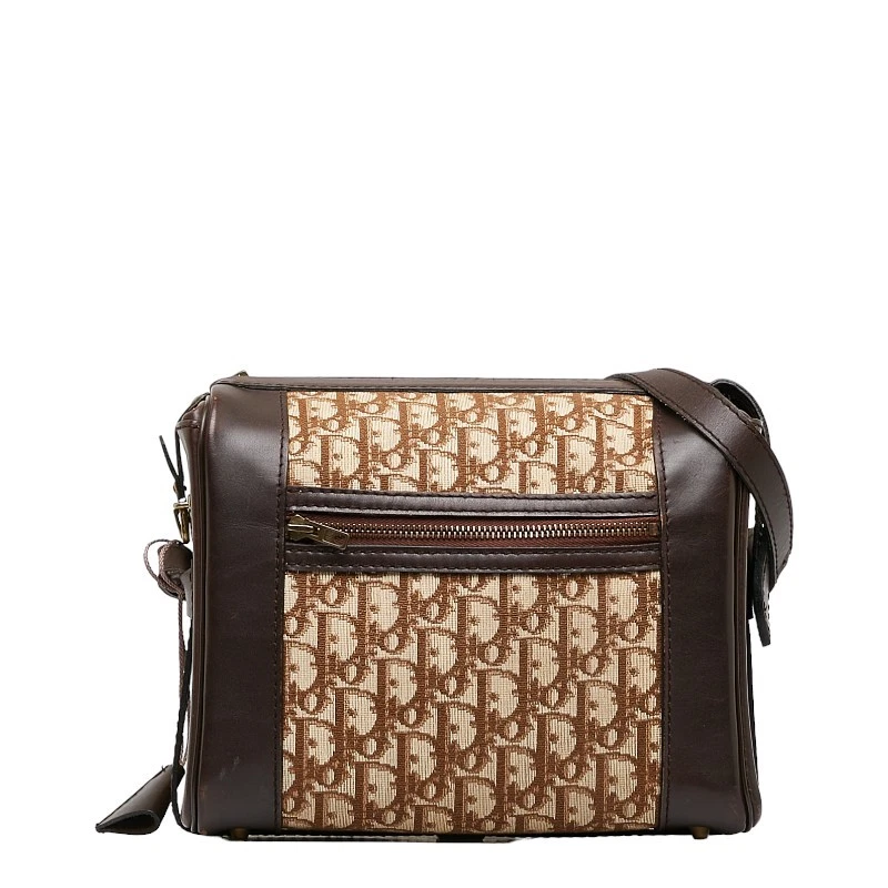 Sac bandoulière Dior Trotter beige marron toile cuir femme