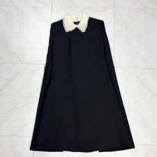 Valentino Sleeveless A-Line Dress Size 38 85cm Black Wool Silk