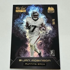 Bijan Robinson 2023 Wild Card Matte Rookie Heat #RH-BR Blue Atlanta Falcons /75