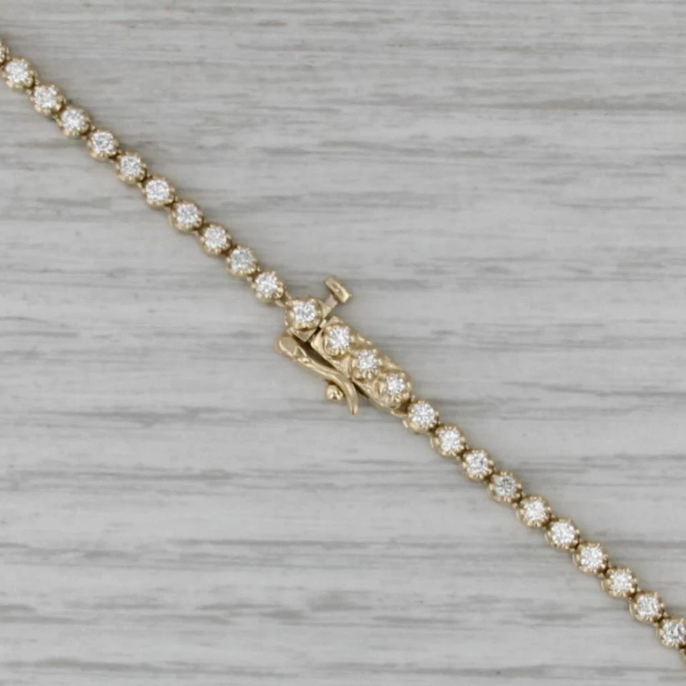 4.75ctw Lab Grown Diamond Tennis Necklace 14k Yellow Gold 19" 3mm VS2 - Image 4 of 4