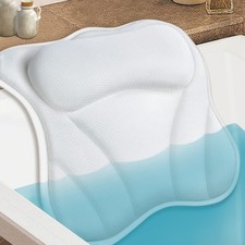 Bath Pillow for Tub Luxury Bathtub Pillow for Head and Neck 4D Air Mesh Spa B...