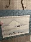 Vintage Japanese Painted Mount Fuji Hanging Scroll — photo 2