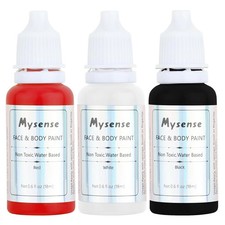 Red White and Black Face Body Paint Kit,Clown Makeup Set,Water Based Washable Fa