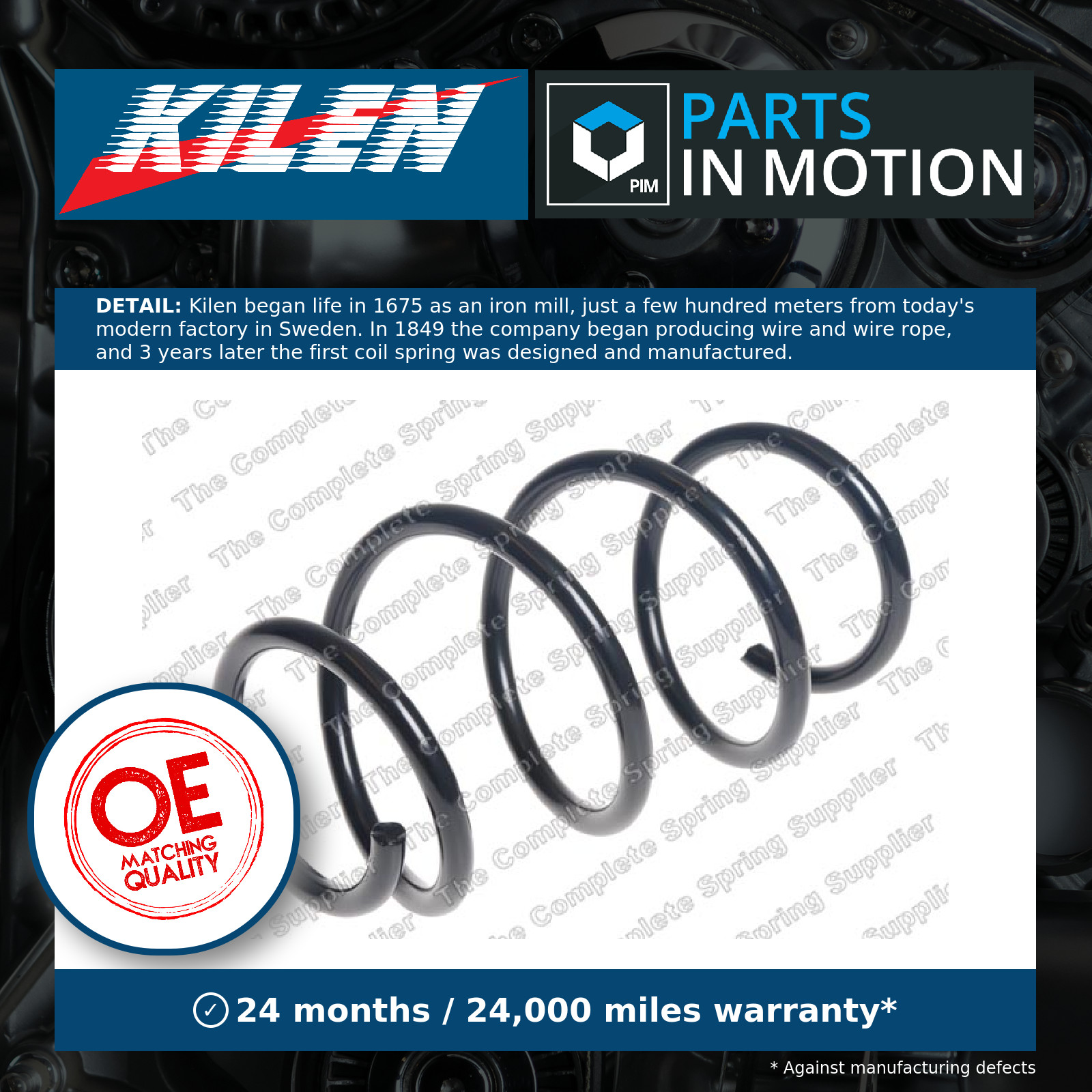 Coil Spring fits FIAT 500 312 1.4 Front 2007 on 169A3.000 Suspension Kilen New