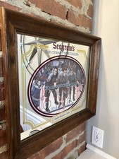 Vintage Seagram's 7 Crown Sports Mirror Sign Cook Boucher Cook Hockey line