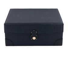 Ryan Box Navy Blue Leather Ralph Lauren Home-New With Box