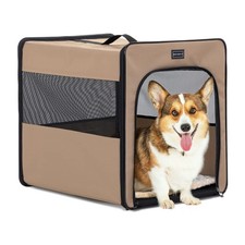 PETSFIT Collapsible Dog Crate, Dog Travel Crate 24 Inch with Thicken Mat, Ea...