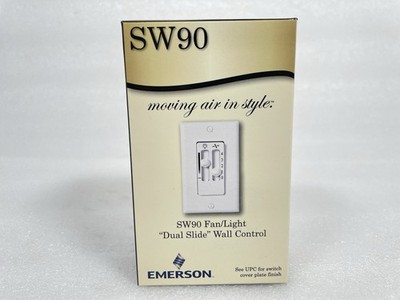 SW90W Emerson Fan/Light Dual Slide  Wall Control White