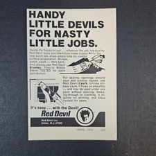 1974 Red Devil Tools & Chemicals Paint Brushes Caulk Vintage Print Ad Union NJ