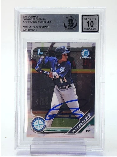 JULIO RODRIGUEZ 2019 BOWMAN CHROME 1ST IP AUTOGRAPH A AUTO BGS Q4256