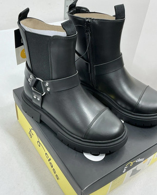 Art Class Girls Black Crosby Boots Moto Faux Leather Boots Size 2