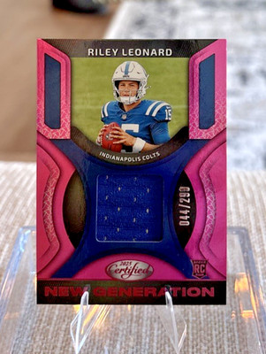 2025 Panini Certified New Gen. Jersey - Riley Leonard #NGJ-RLD Mirror Pink /299