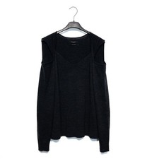 AllSaints Neri Pullover 100% Merinowolle Twist Cold Shoulder Grau - Größe M 10 12
