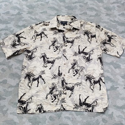 Roper Shirt Mens Medium Yellow Short Sleeve Button-Up