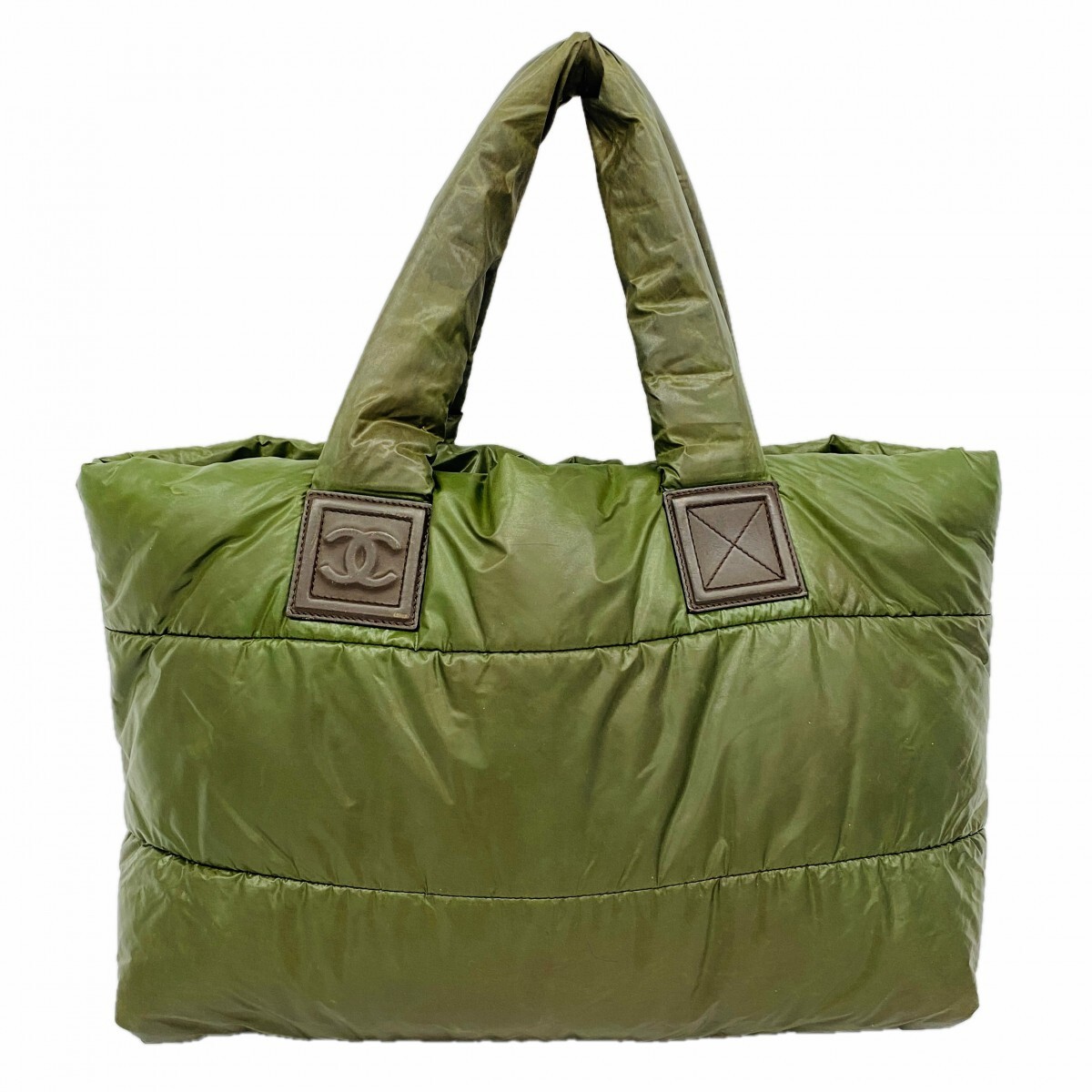 Chanel Tote Bag Coco Cocoon nylon green Silver hardware 929307