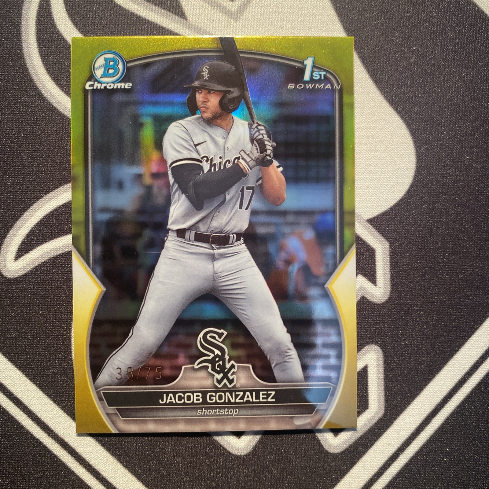 2023 Bowman Chrome Draft Jacob Gonzalez 1st Bowman Yellow Refractor /75