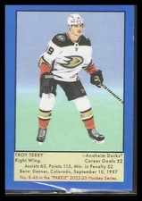 2022-23 Parkhurst Champions #R-46 Troy Terry '51 Retros Wrapper Back