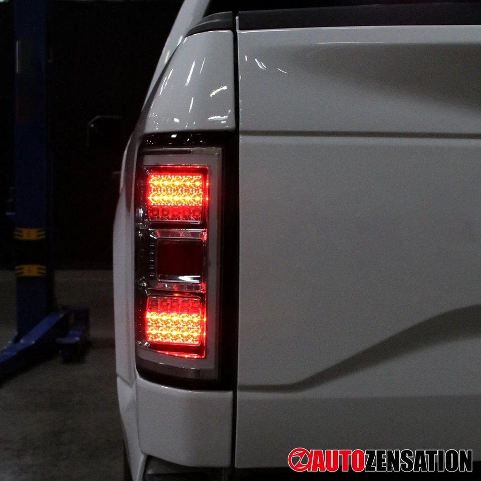 Fit 2015-2017 Ford F150 Smoke Full LED Tail Lights Rear Brake Lamps Left+Right Foto 2 de 4