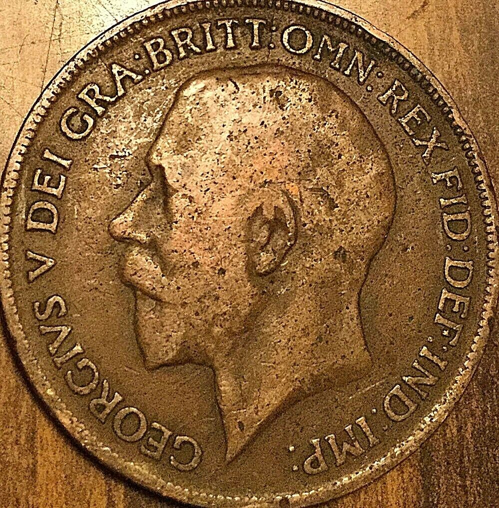 1921 UK GB GREAT BRITAIN ONE PENNY
