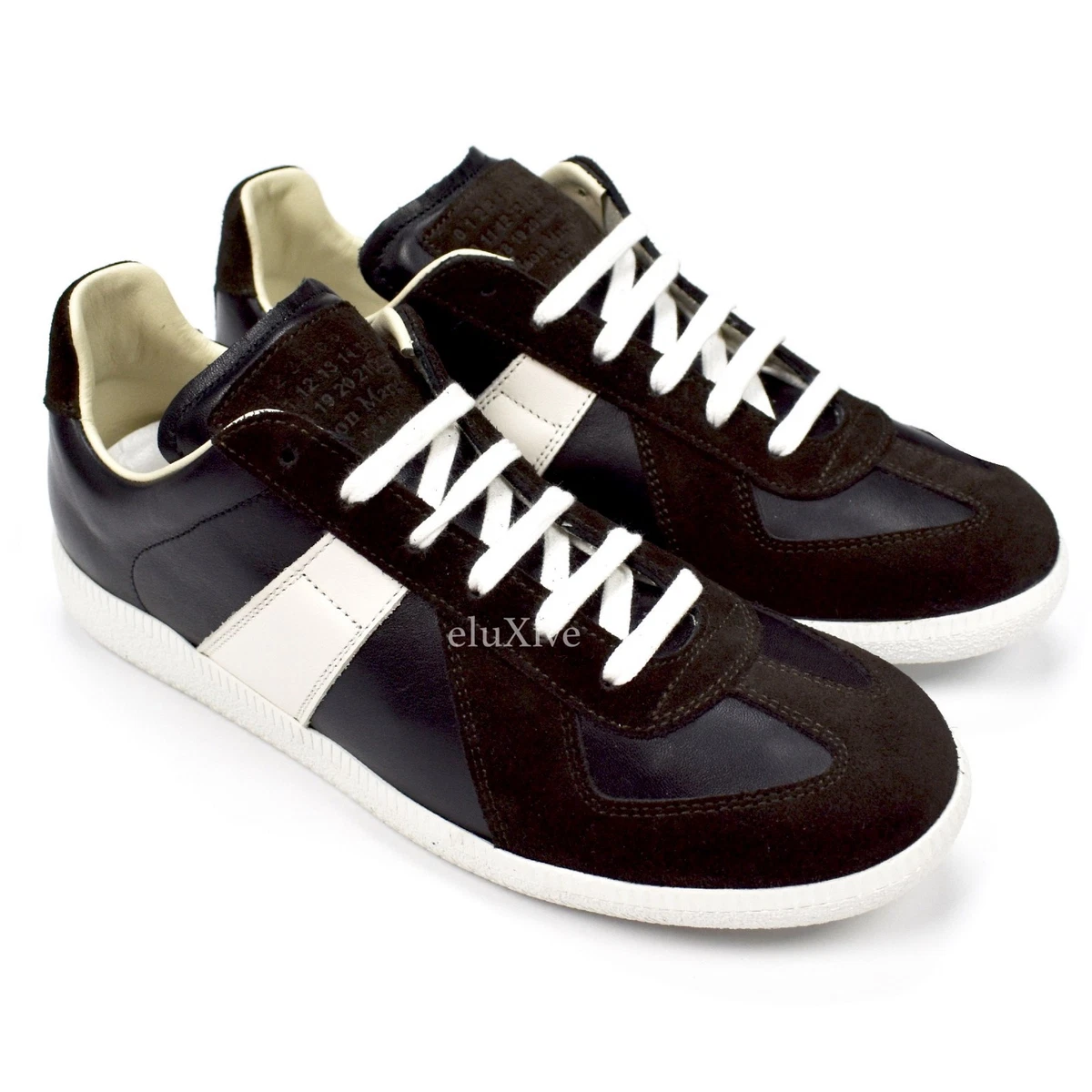 NWT $580 Maison Margiela Black White GAT German Army Trainer Sneakers AUTHENTIC