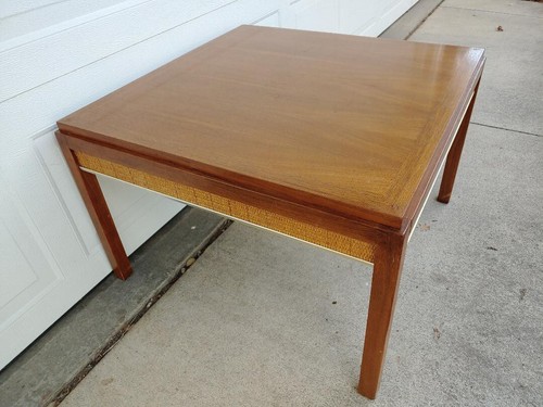 GREAT MID CENTURY MODERN WALNUT & CANE COFFEE TABLE, PAUL MCCOBB? - Picture 5 of 9