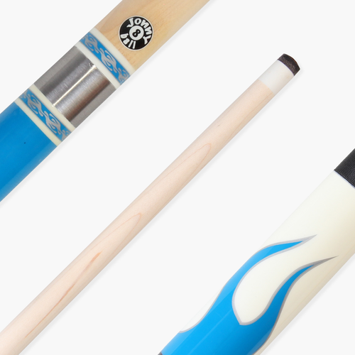 Jonny 8 Ball FLAME 58 Inch 2 Piece Snooker Pool Maple Cue and Case Set 11mm Tip - Picture 22 of 56