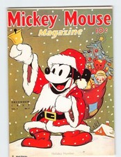 Postcard Mickey Mouse as Santa Claus Art Print