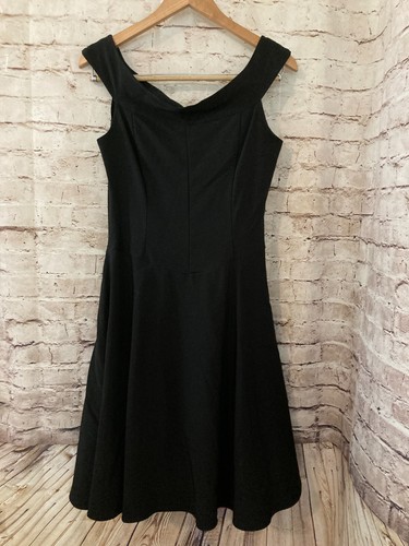 Ruby Rox Dress Womens 11 Black LBD Ultra Flare Peek A Boo Tulle Sleeveless Midi