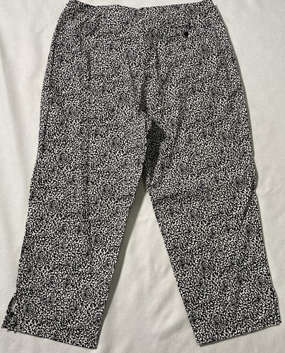 New York & Co. Damen City Stretch Caprihose Größe 10 Paisley schwarz & weiß - Bild 3 von 11