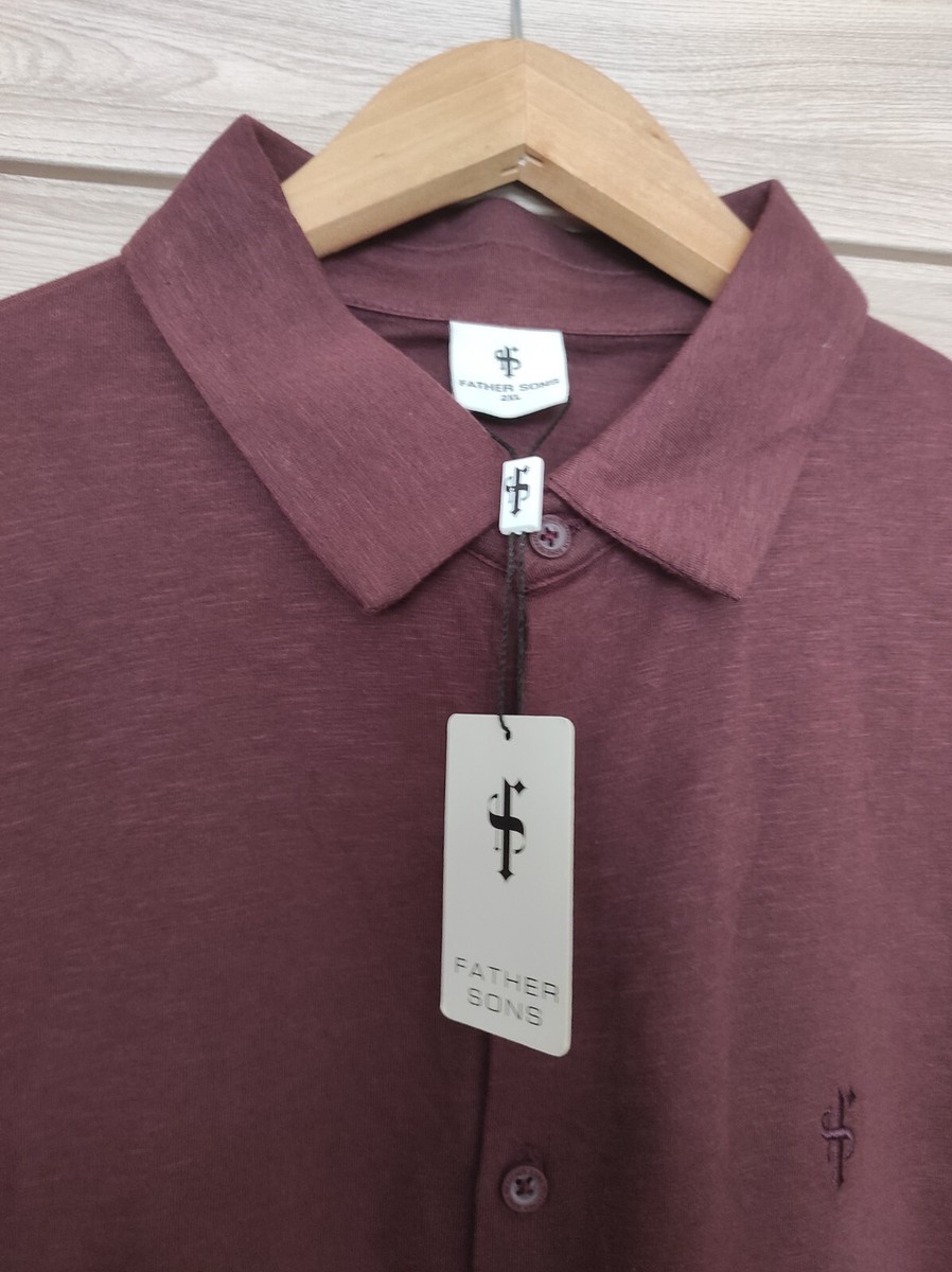 Father Sons Short Sleeve Grandad Shirt HOT Father Sons White Slim