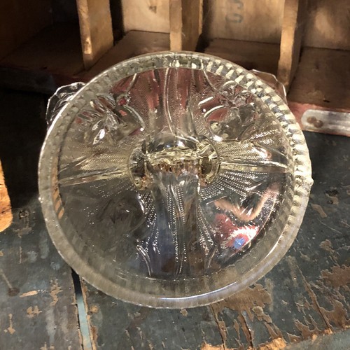 Vintage Clear Depression Glass Iris and Herringbone Dual Candle Holder - Picture 3 of 5