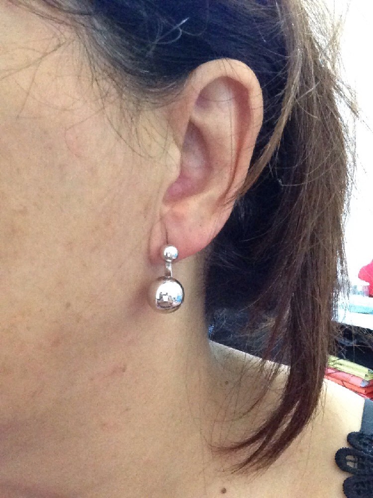 Boucles d'oreilles boules en argent 925 classique de 8mm