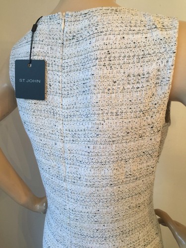 NEW ST JOHN KNIT SIZE 16 DRESS SAHARA TWEED WHITE CREAM OLIVE BLACK - Picture 6 of 9