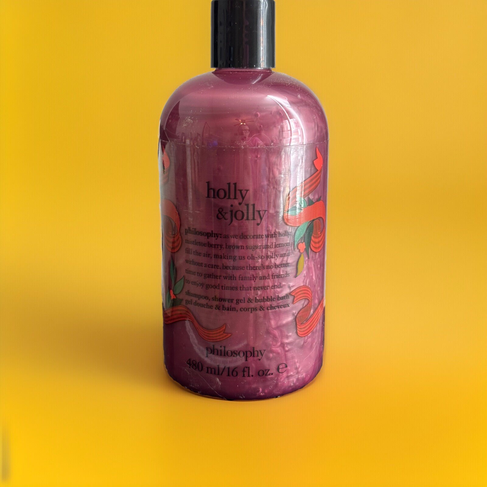 Philosophy HOLLY & JOLLY Shower Gel Shampoo Bubble Bath 16 Fl. Oz