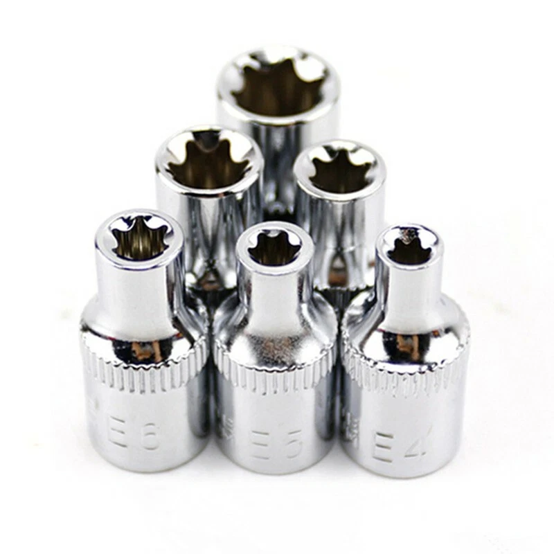 6pcs Wrench 1/4inch Torx Drive Sockets Bit E4 E5 E6 E7 E8 E10 Hand Tool Ratchet - Image 3 of 4