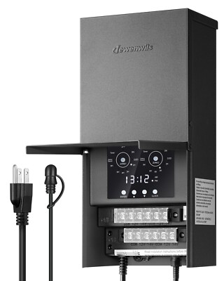 DEWENWILS 600W Low Voltage Transformer w/ Timer for Holiday & Landscape Lighting