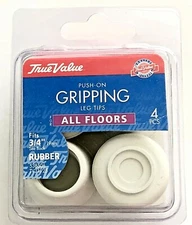 Shephard Hardware TRUE VALUE - 4 PACK - PushOn RUBBER 3/4" 9119 CHAIR TIPS Caps