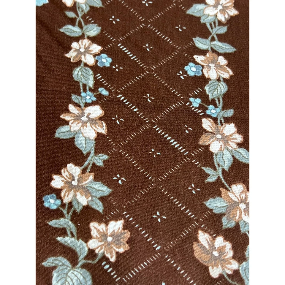 Tela Cohama De Colección Marrón Azul Floral Bianca Rayas Tapicería Sarga Por Yarda Foto 3 de 4