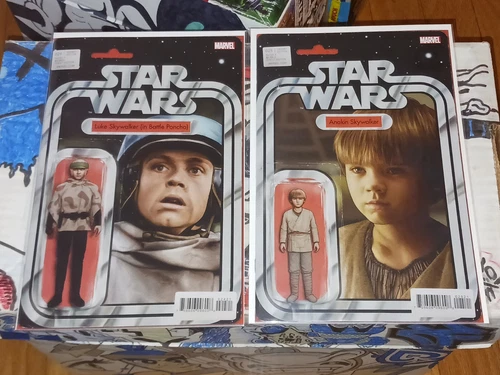 Star Wars # 24 25 (2022 Marvel) Action Figure Variant set Anakin/Luke Skywalker 