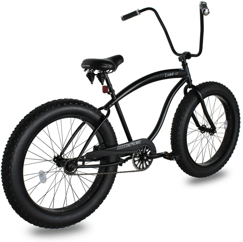 26"X4” Fat Tire Negro Cruiser Bike Luxe Coaster Brake Rise Manillar Cómodo Asiento Foto 2 de 4